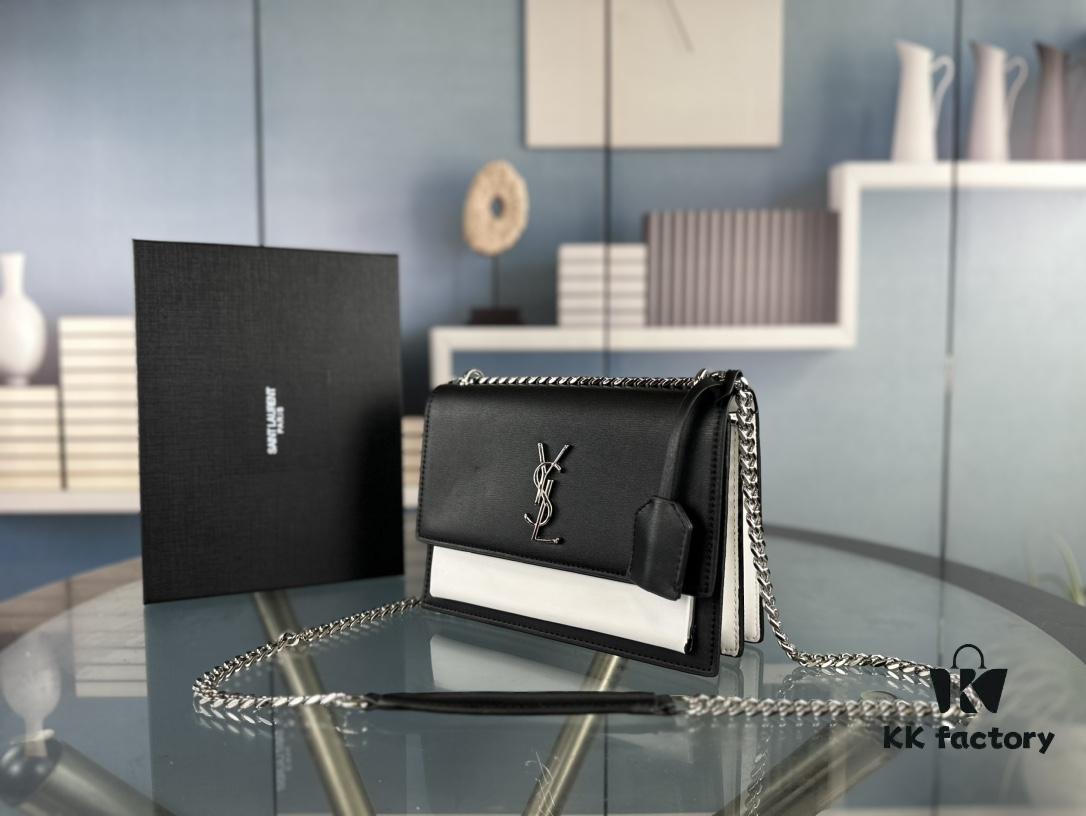 New Arrival with Box 💰 YSL Sunset Chain Bag, Smooth Fine Grain Calfskin