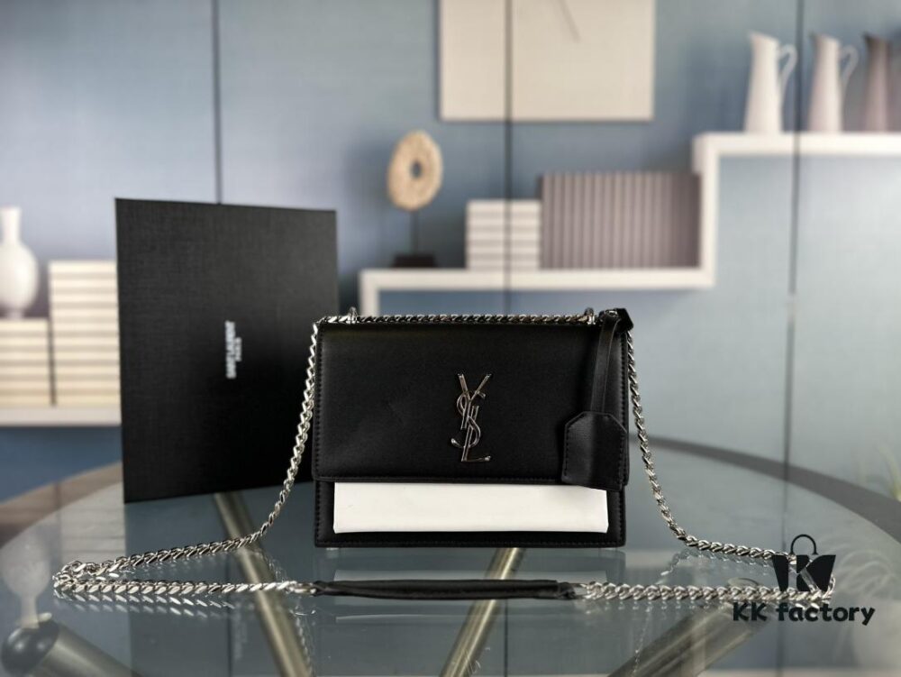 New Arrival with Box 💰 YSL Sunset Chain Bag, Smooth Fine Grain Calfskin