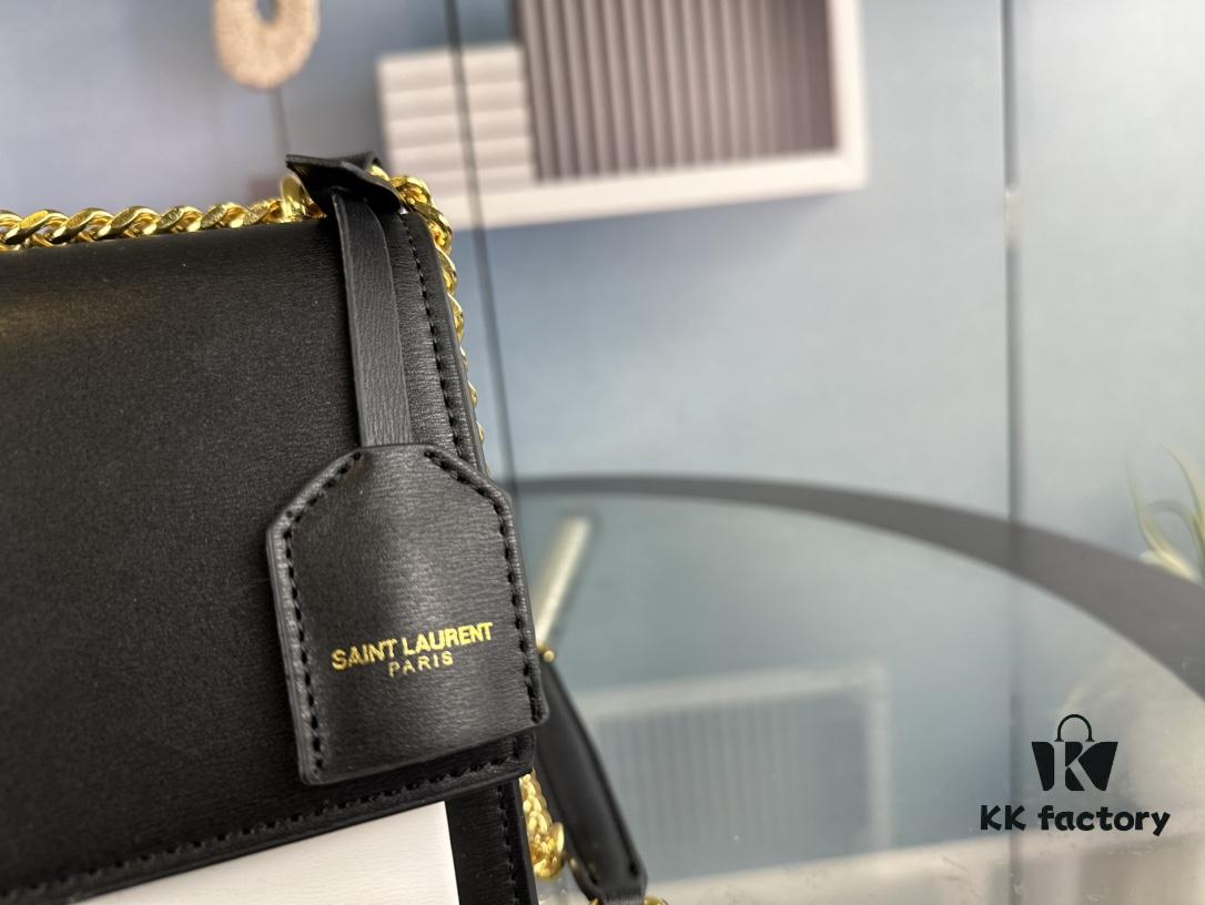 New Arrival with Box YSL Sunset Chain Bag, Smooth Fine Grain Calfskin Leather