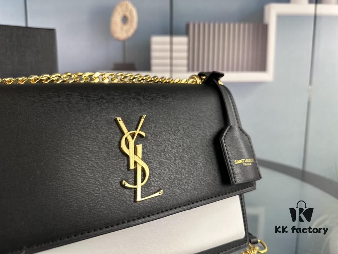 New Arrival with Box YSL Sunset Chain Bag, Smooth Fine Grain Calfskin Leather