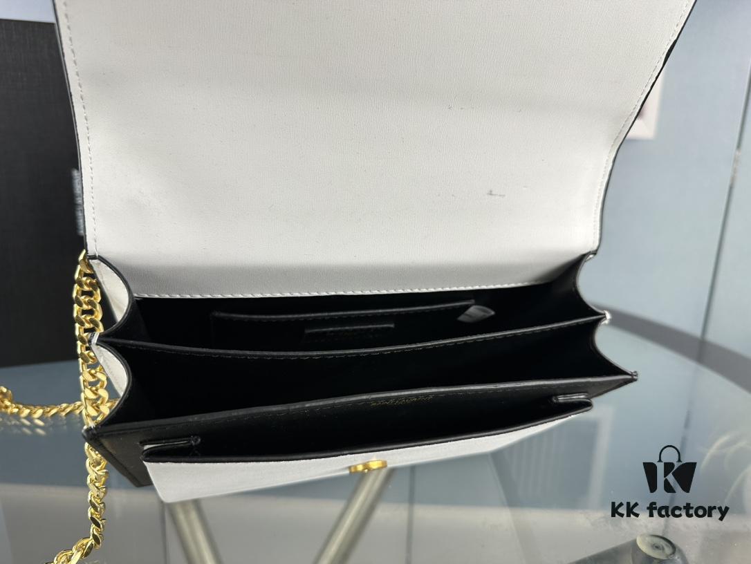 New Arrival with Box YSL Sunset Chain Bag, Smooth Fine Grain Calfskin Leather