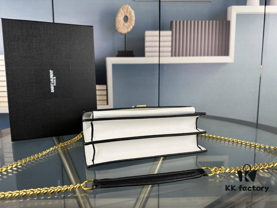 New Arrival with Box YSL Sunset Chain Bag, Smooth Fine Grain Calfskin Leather