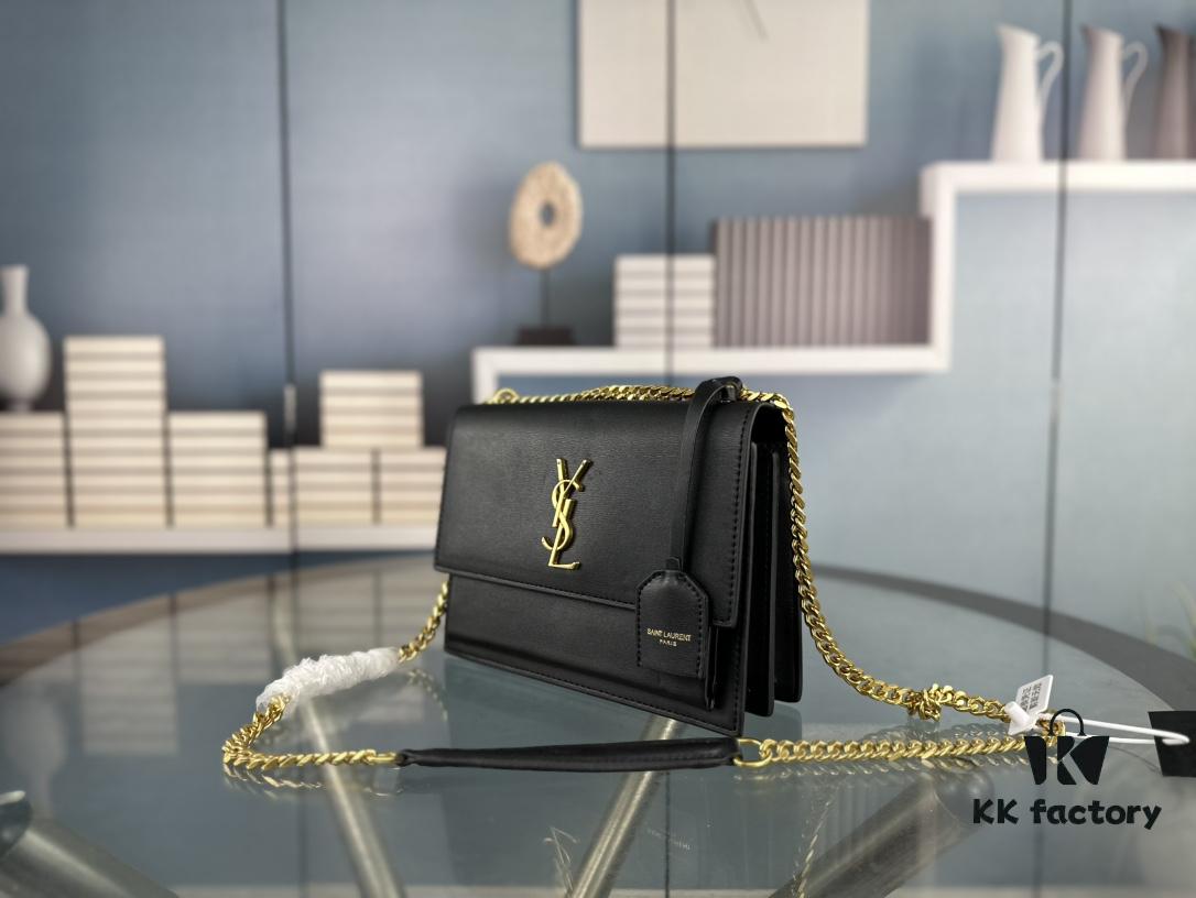 New Arrival with Box 💰 YSL Sunset Chain Bag, Smooth Fine Grain Calfskin