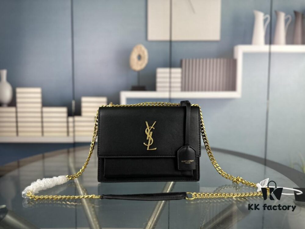 New Arrival with Box 💰 YSL Sunset Chain Bag, Smooth Fine Grain Calfskin