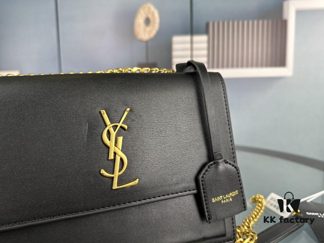New Arrival with Box 💰 YSL Sunset Chain Bag, Smooth Fine Grain Calfskin