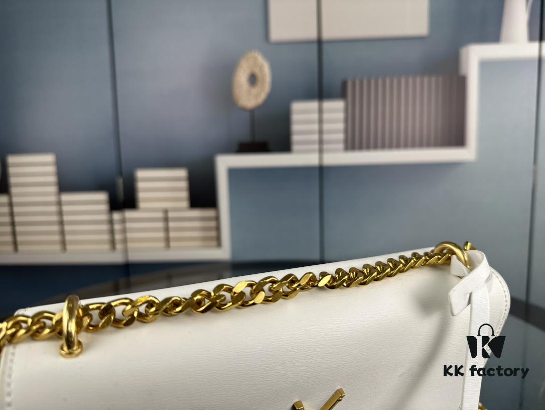 New Arrival with Box 💰 YSL Sunset Chain Bag, Smooth Fine Grain Calfskin Leather