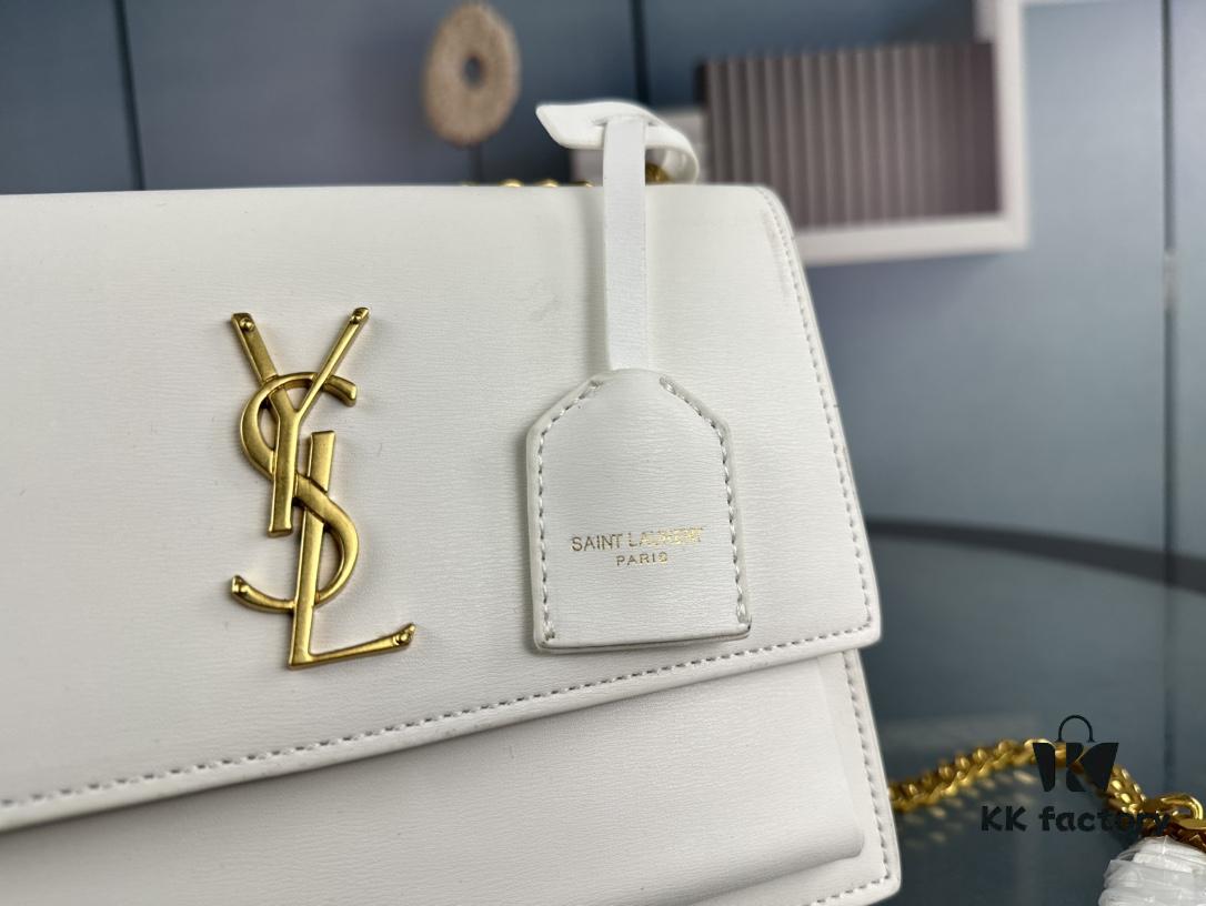 New Arrival with Box 💰 YSL Sunset Chain Bag, Smooth Fine Grain Calfskin Leather