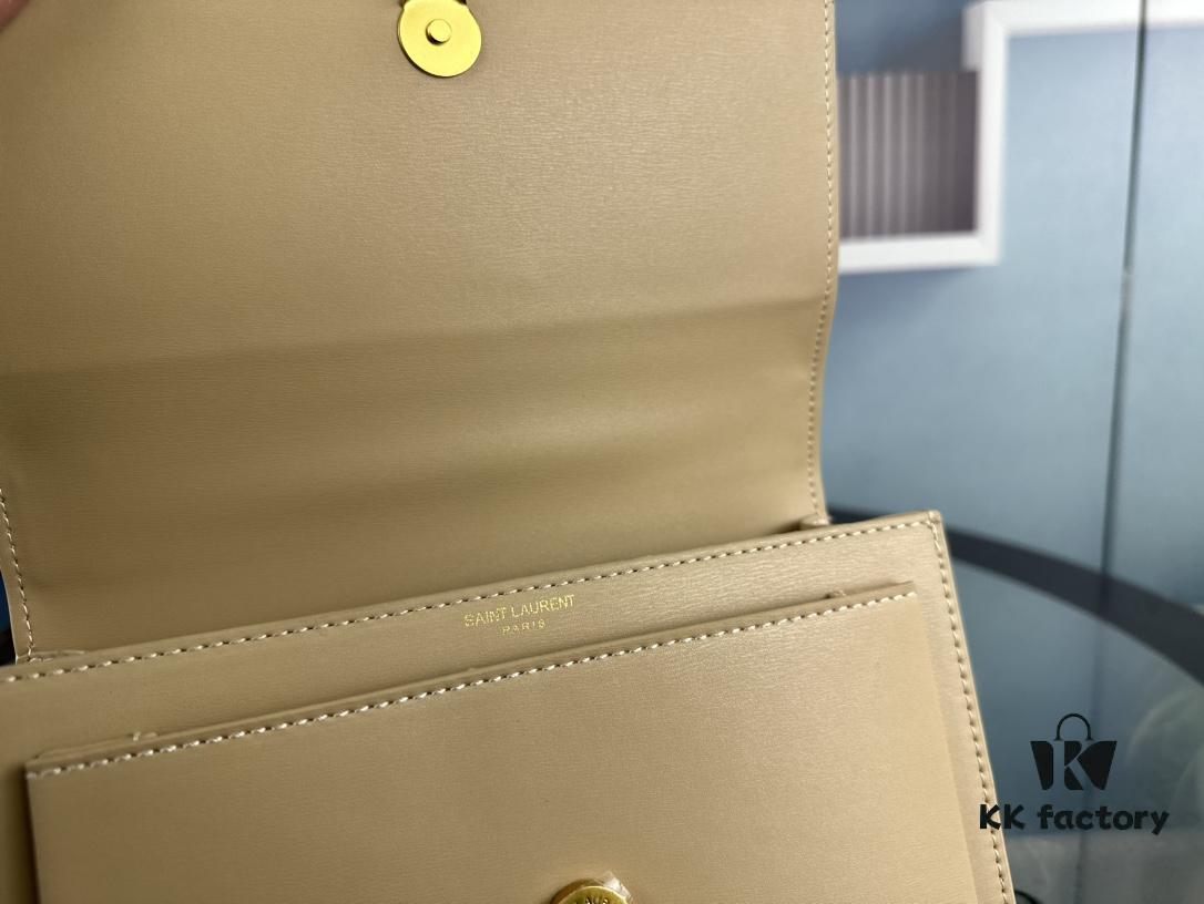 New Arrival with Box YSL Sunset Chain Bag, Smooth Fine Grain Calfskin