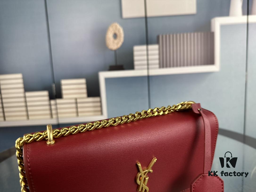 New Arrival with Box 💰 YSL Sunset Chain Bag, Smooth Fine Grain Calfskin Leather