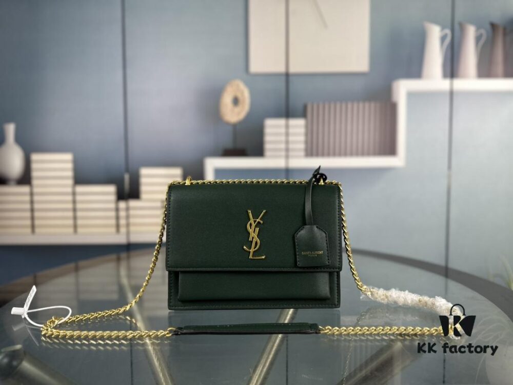 New Arrival with Box 💰 YSL Sunset Chain Bag, Smooth Fine Grain Calfskin