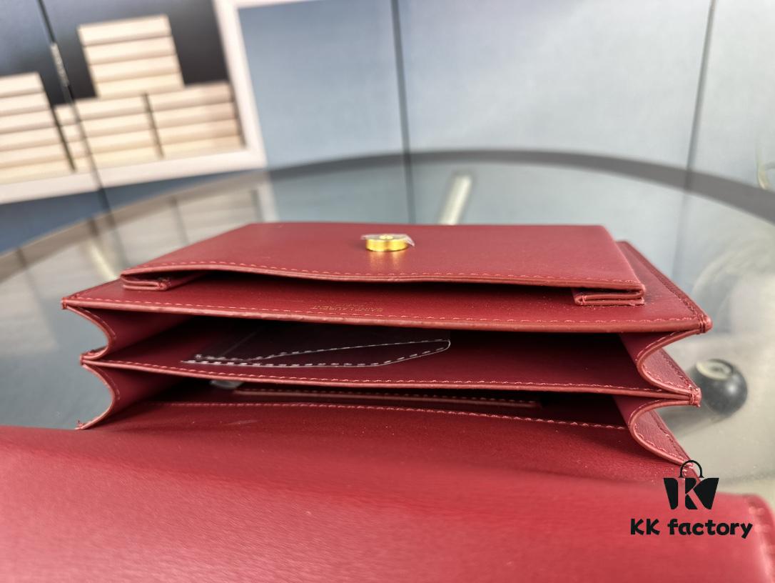 New Arrival with Box 💰 YSL Sunset Chain Bag, Smooth Fine Grain Calfskin Leather