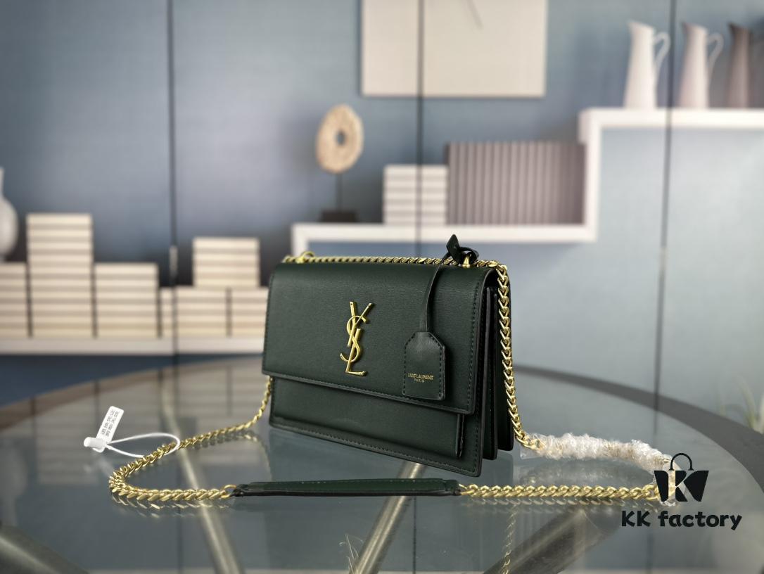 New Arrival with Box 💰 YSL Sunset Chain Bag, Smooth Fine Grain Calfskin