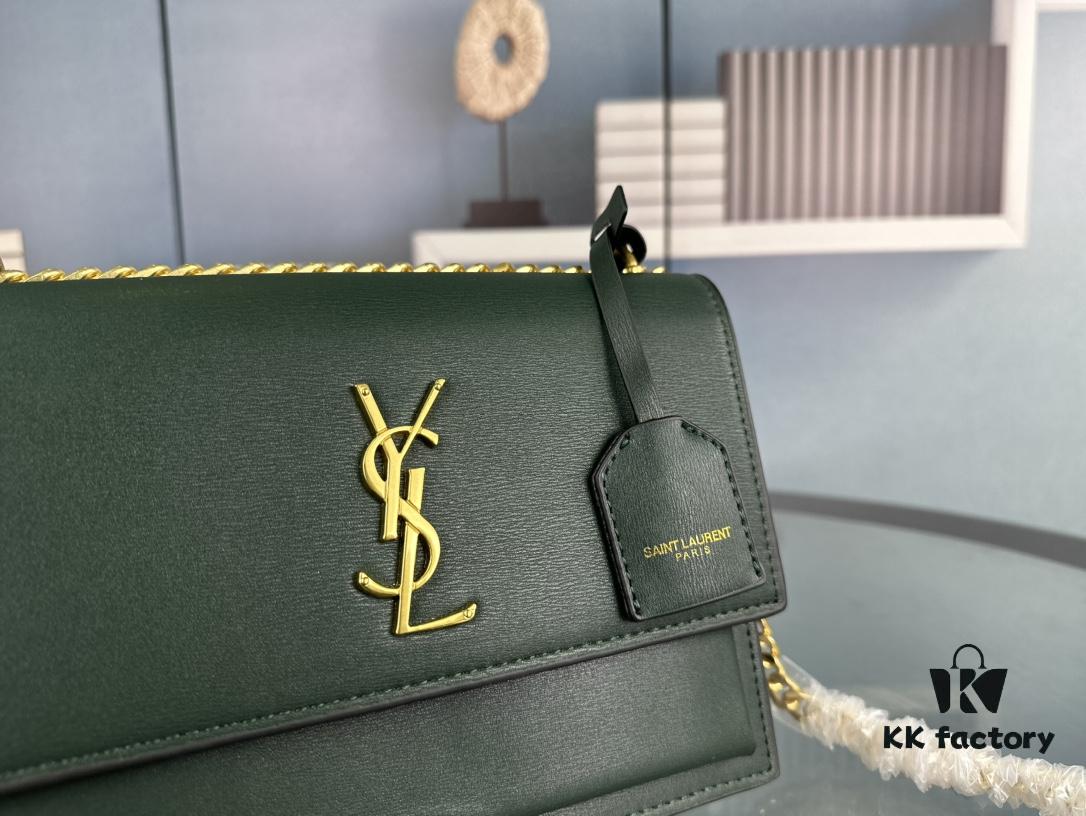 New Arrival with Box 💰 YSL Sunset Chain Bag, Smooth Fine Grain Calfskin