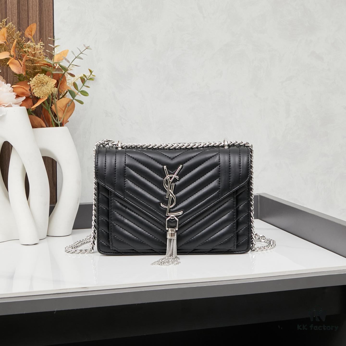 New Arrival with Box 💰 YSL LE MAILLON Quilted Lambskin Chain Bag