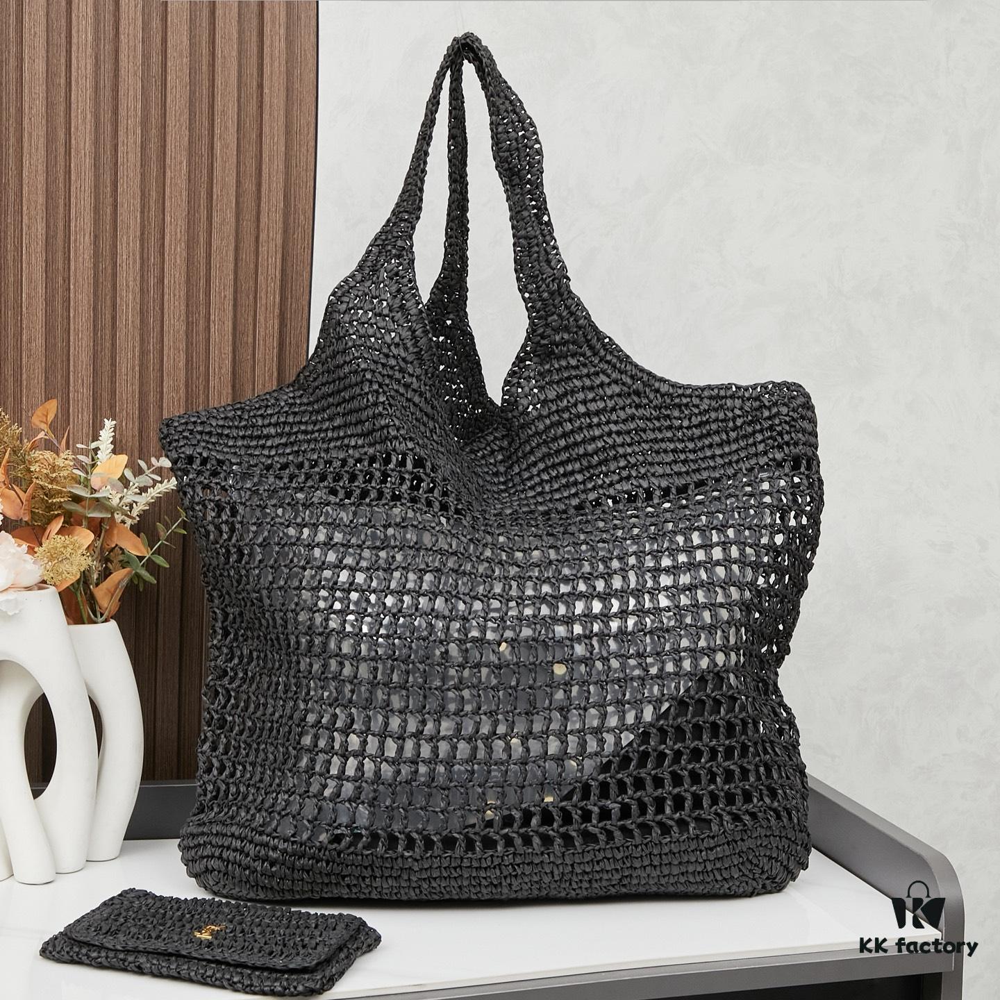 New Arrival Large YSL Raffia Icare Bag with Mini Compartment ||| Symbolizing Beautiful Love, Resilience and Devotion