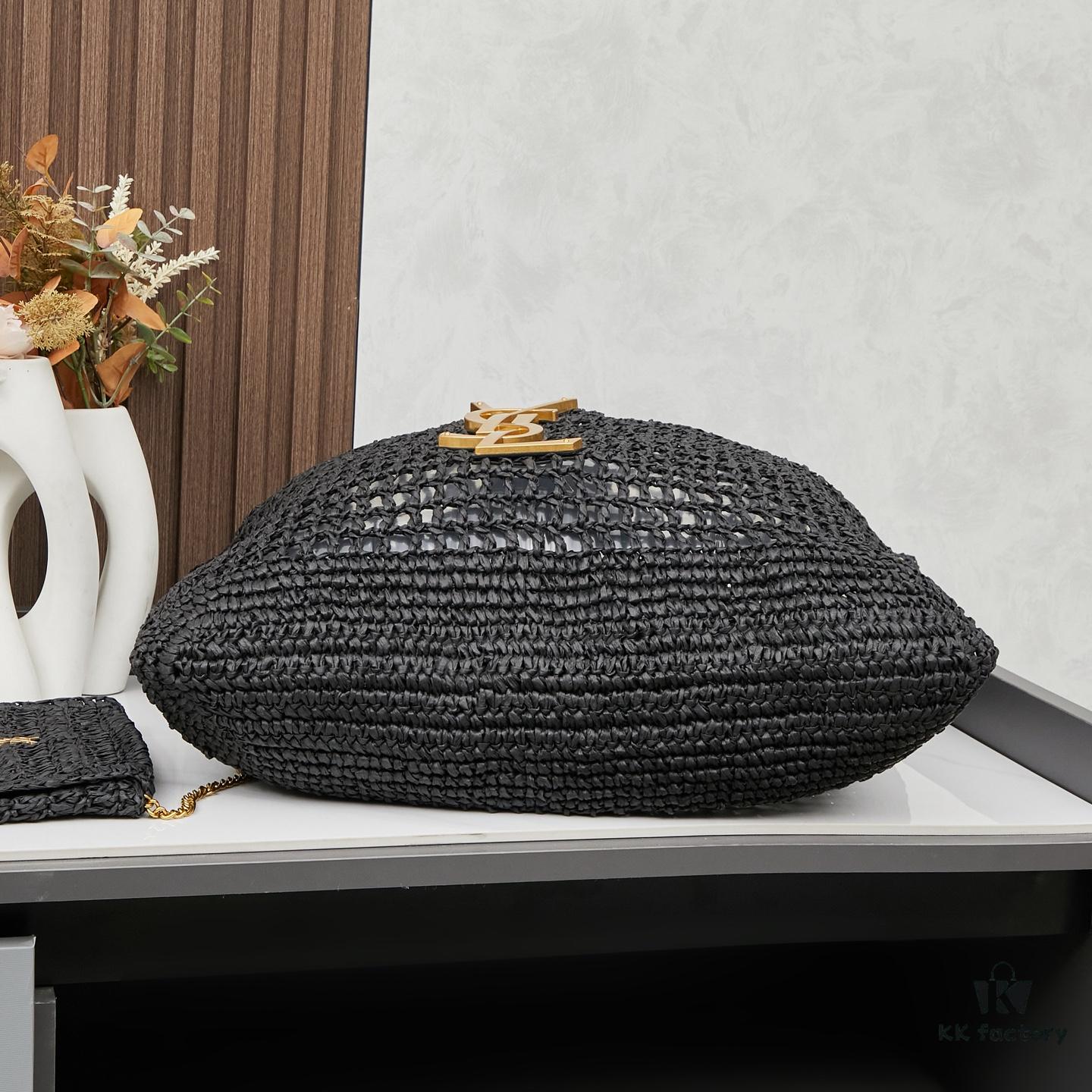 New Arrival Large YSL Raffia Icare Bag with Mini Compartment ||| Symbolizing Beautiful Love, Resilience and Devotion