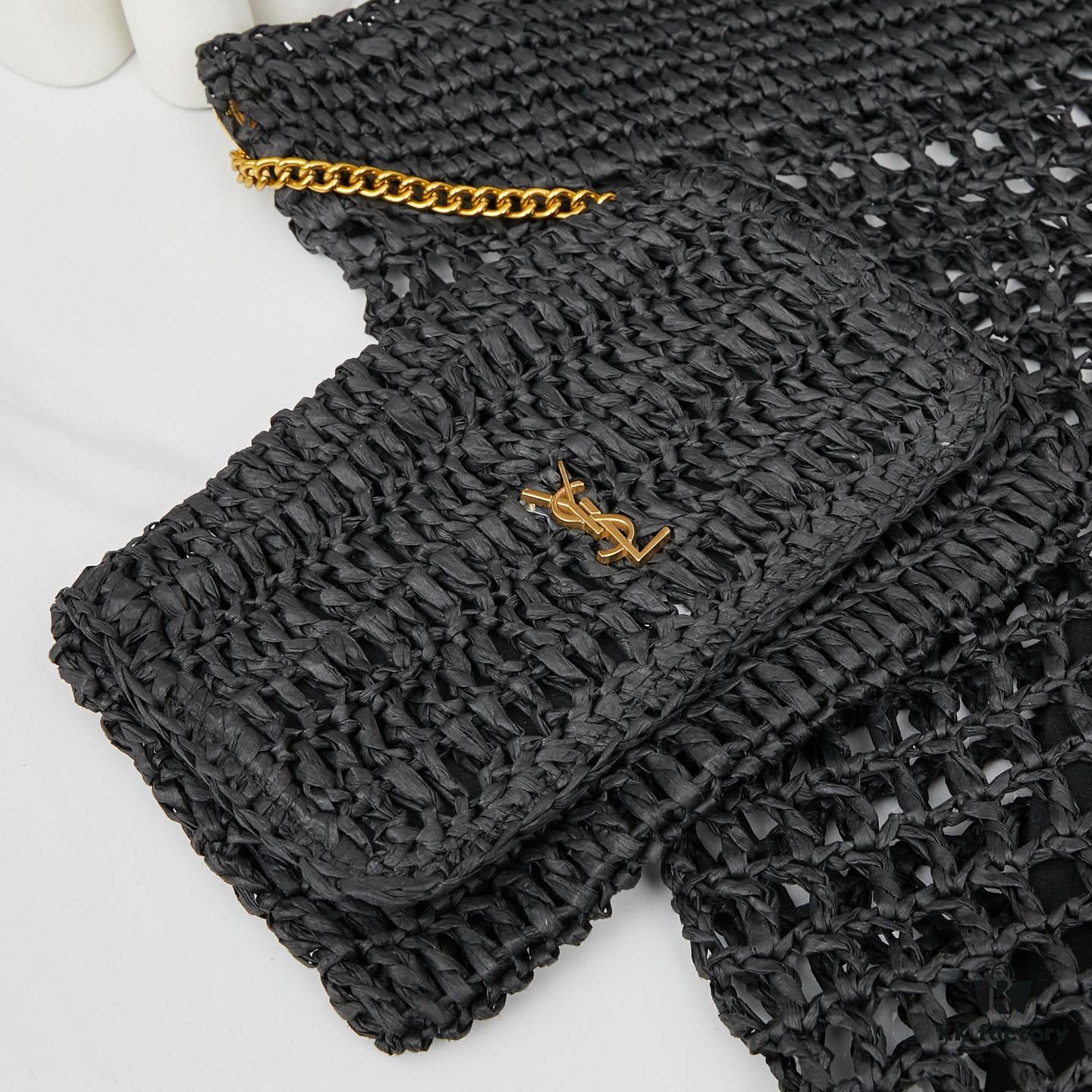 New Arrival Large YSL Raffia Icare Bag with Mini Compartment ||| Symbolizing Beautiful Love, Resilience and Devotion