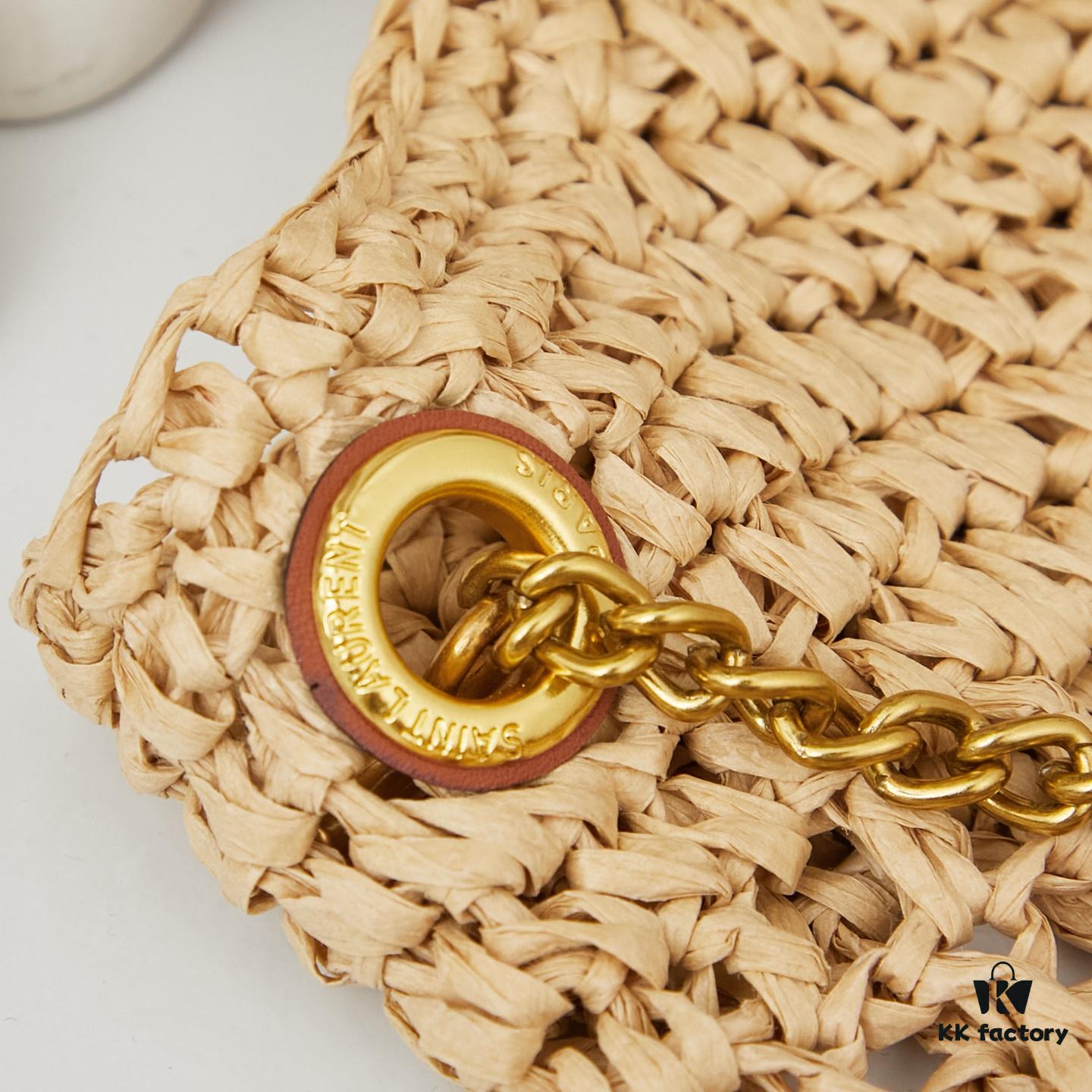 New Large YSL Raffia ICARE Bag with Mini Compartment