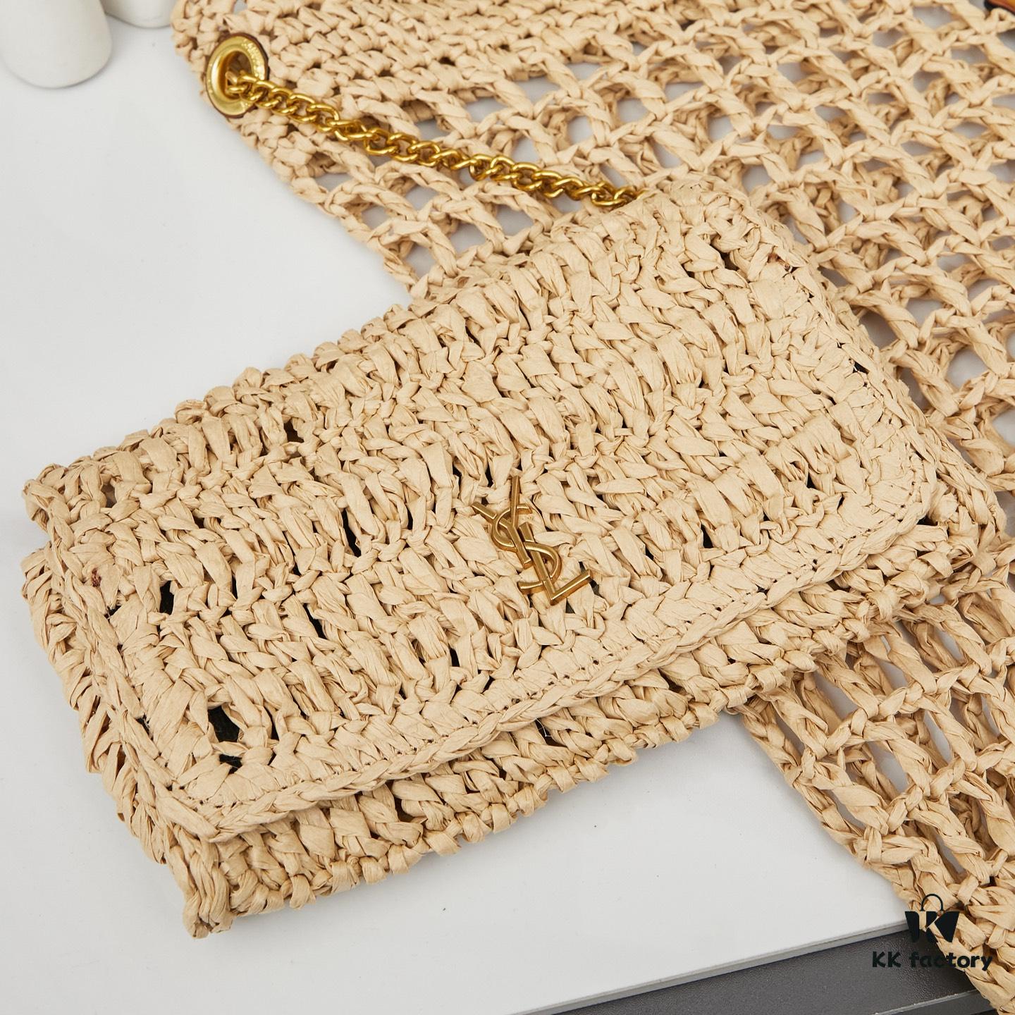 New Arrival Small YSL Icare Raffia Bag with Mini Pouch