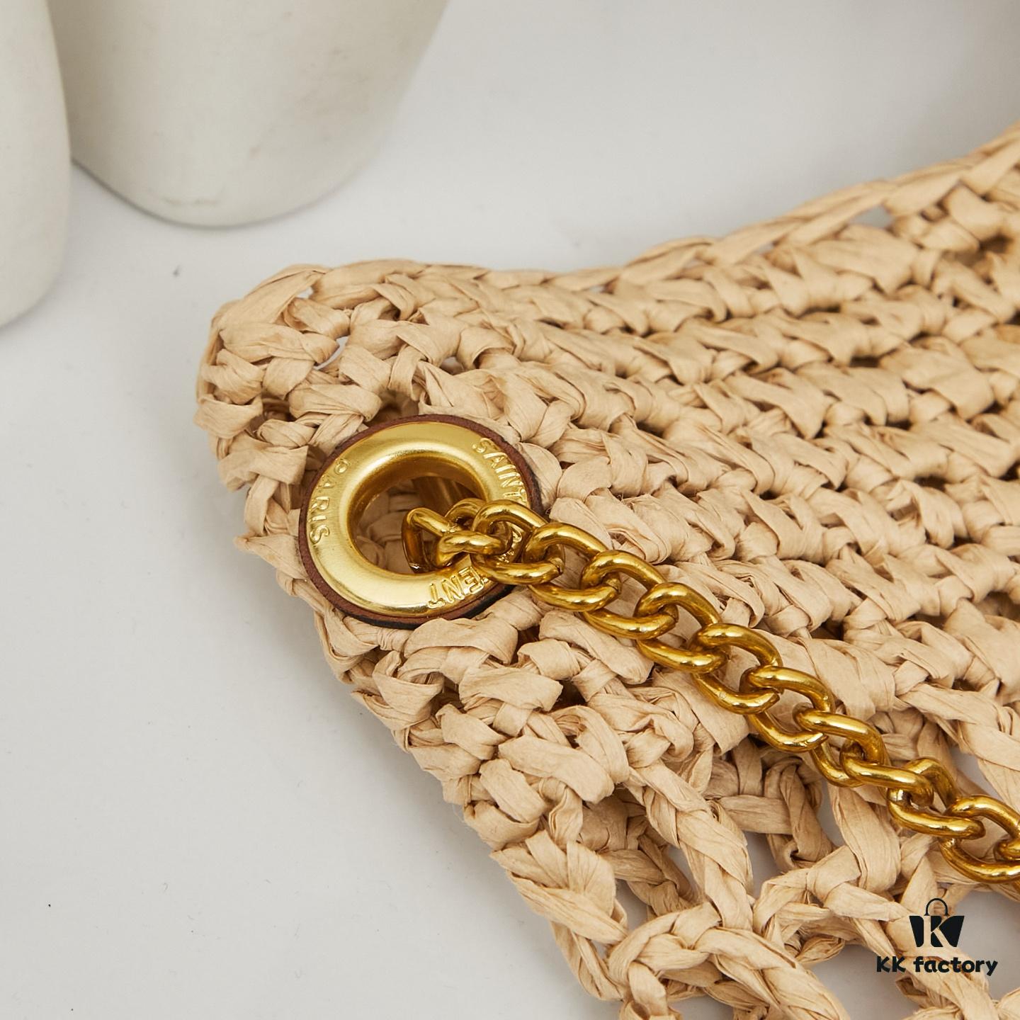 New Arrival Small YSL Icare Raffia Bag with Mini Pouch