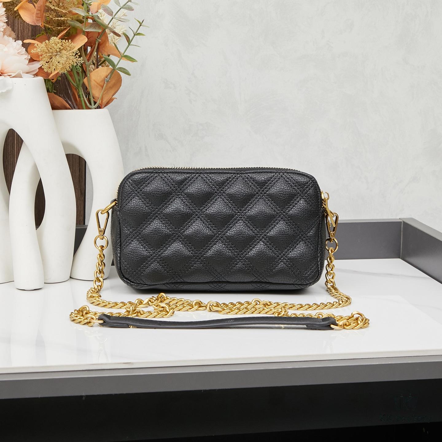 New Arrival with Box 💰 YSL Saint Laurent GABY Black Quilted Lambskin Women's Zip Clutch Bag Chain Bag Shoulder Bag