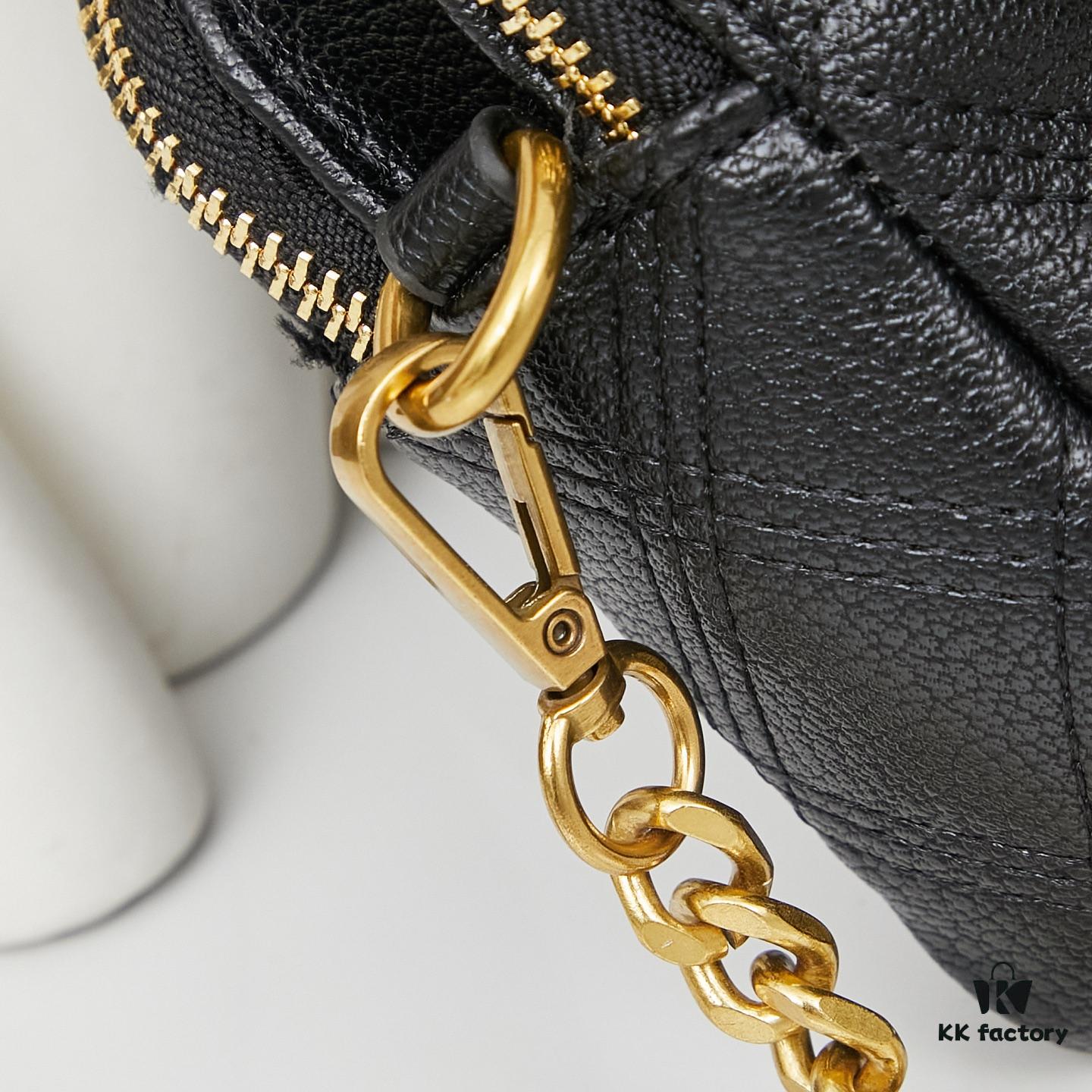 New Arrival with Box 💰 YSL Saint Laurent GABY Black Quilted Lambskin Women's Zip Clutch Bag Chain Bag Shoulder Bag