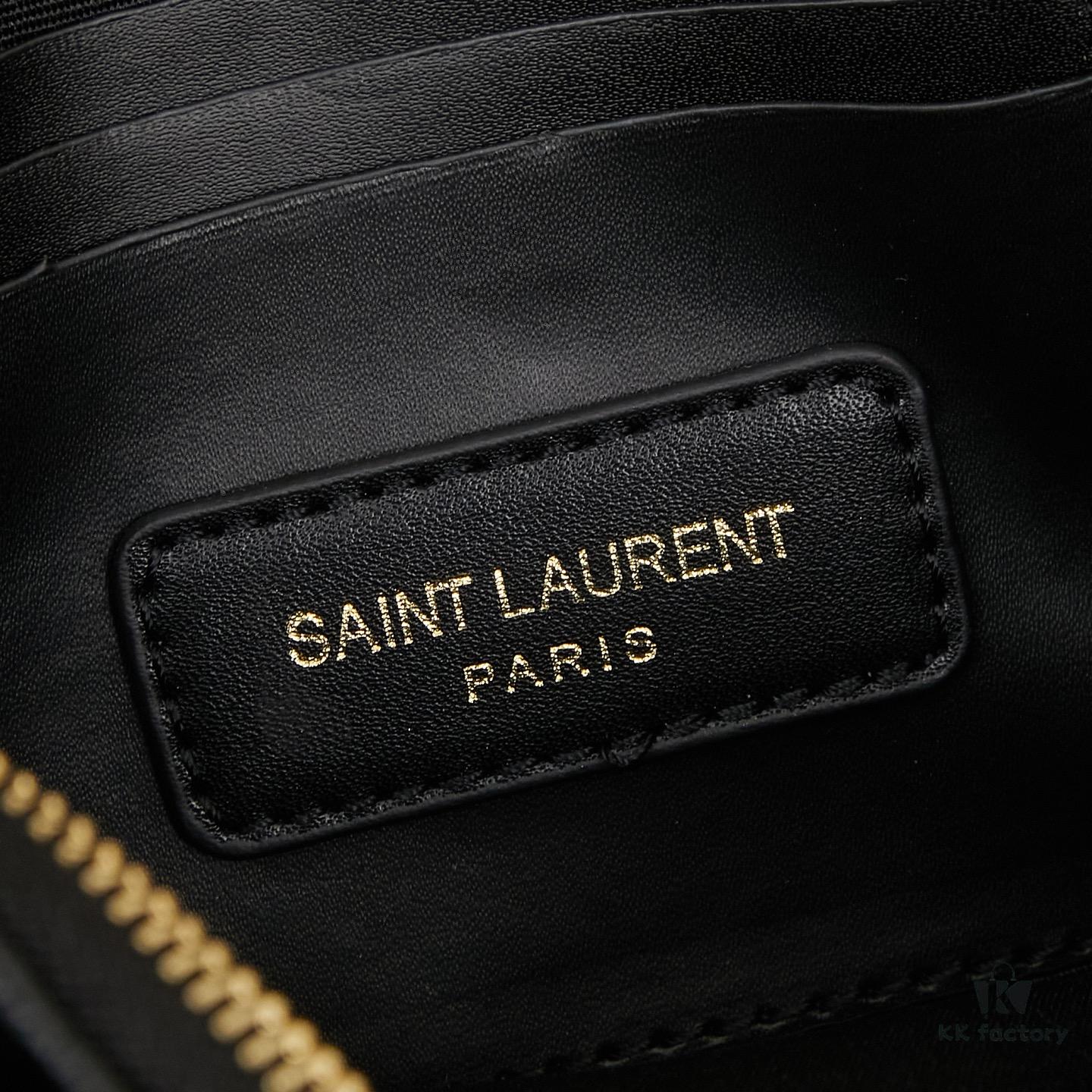 New Arrival with Box 💰 YSL Saint Laurent GABY Black Quilted Lambskin Women's Zip Clutch Bag Chain Bag Shoulder Bag