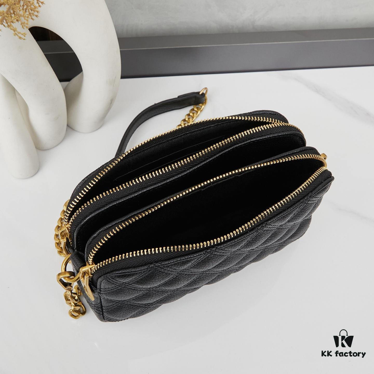 New Arrival with Box 💰 YSL Saint Laurent GABY Black Quilted Lambskin Women's Zip Clutch Bag Chain Bag Shoulder Bag