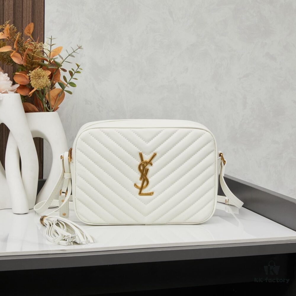 Upgraded LOU Quilted Genuine Leather Camera Bag MONOGRAM SAINT LAURENT Shoulder Bag with Box