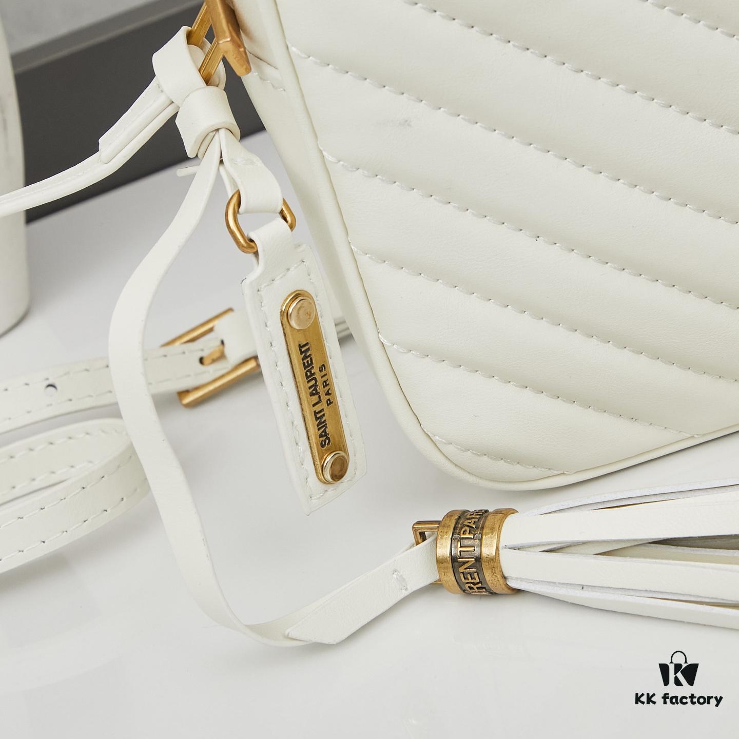 Upgraded LOU Quilted Genuine Leather Camera Bag MONOGRAM SAINT LAURENT Shoulder Bag with Box