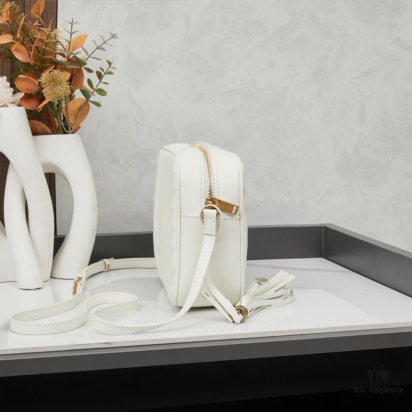 Upgraded LOU Quilted Genuine Leather Camera Bag MONOGRAM SAINT LAURENT Shoulder Bag with Box