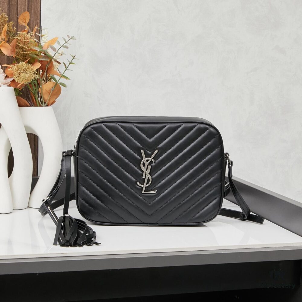 Upgraded LOU Quilted Genuine Leather Camera Bag MONOGRAM SAINT LAURENT Shoulder Bag with Box