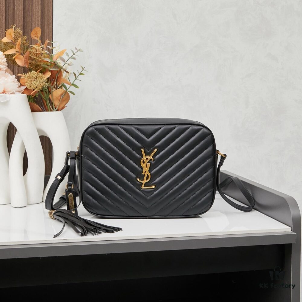 Upgraded LOU Quilted Genuine Leather Camera Bag MONOGRAM SAINT LAURENT Shoulder Bag with Box