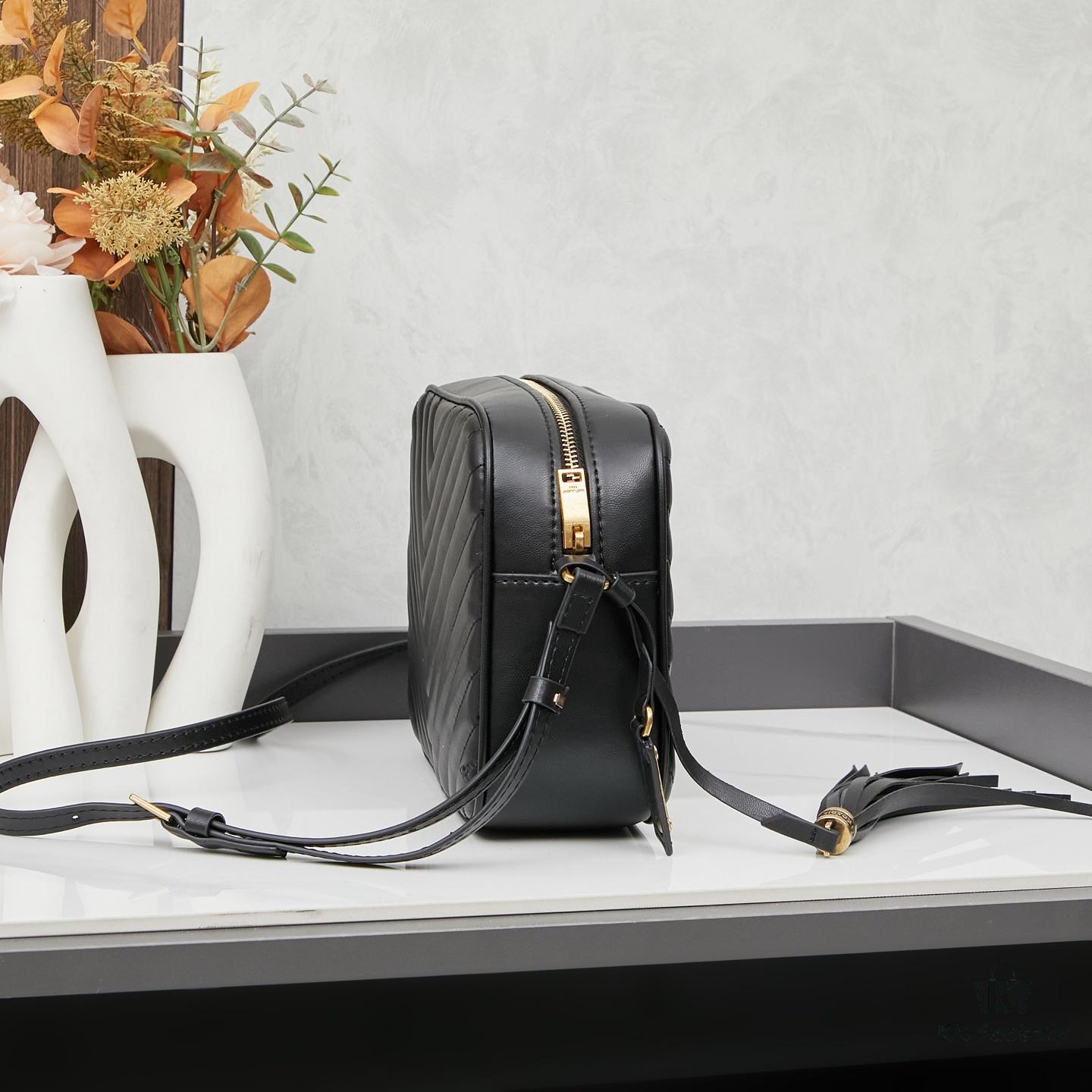 Upgraded LOU Quilted Genuine Leather Camera Bag MONOGRAM SAINT LAURENT Shoulder Bag with Box