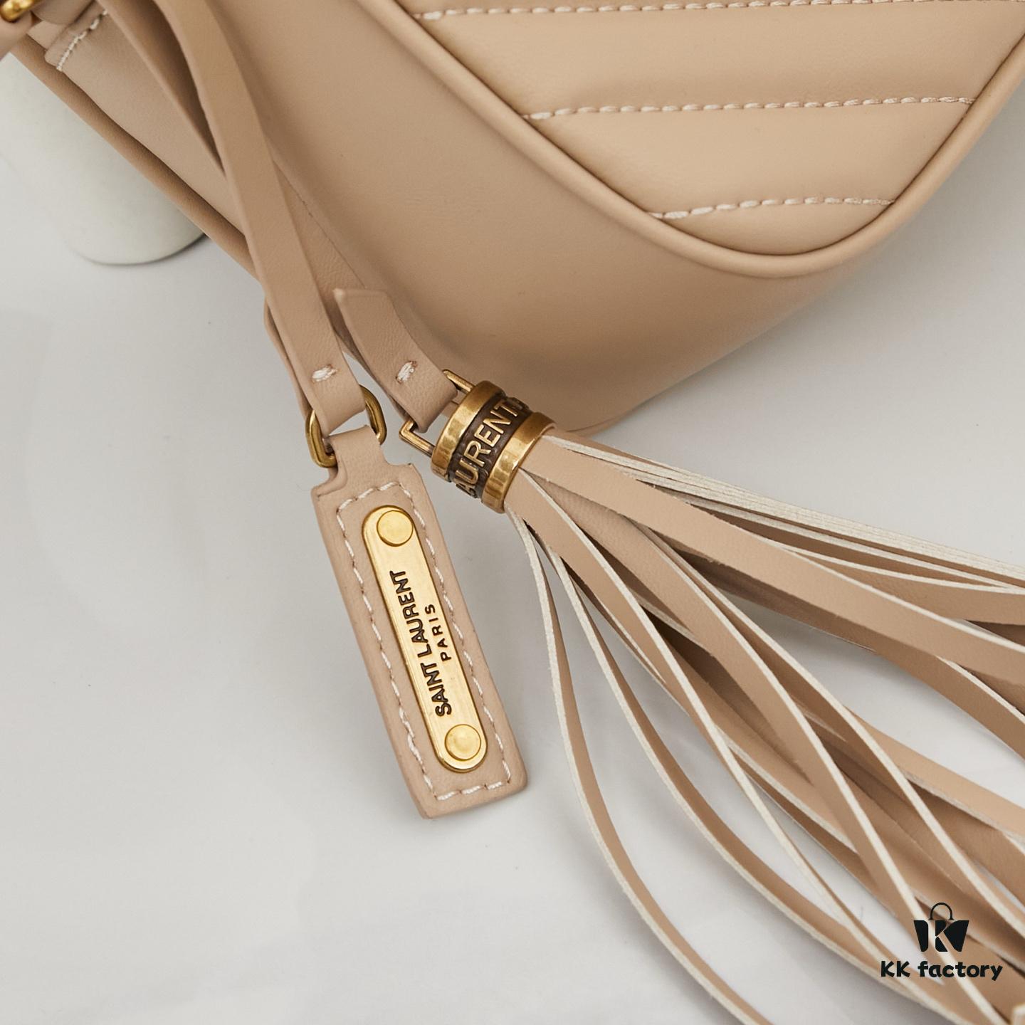 Upgraded YSL Monogram Saint Laurent Quilted Genuine Leather Camera Bag with Box