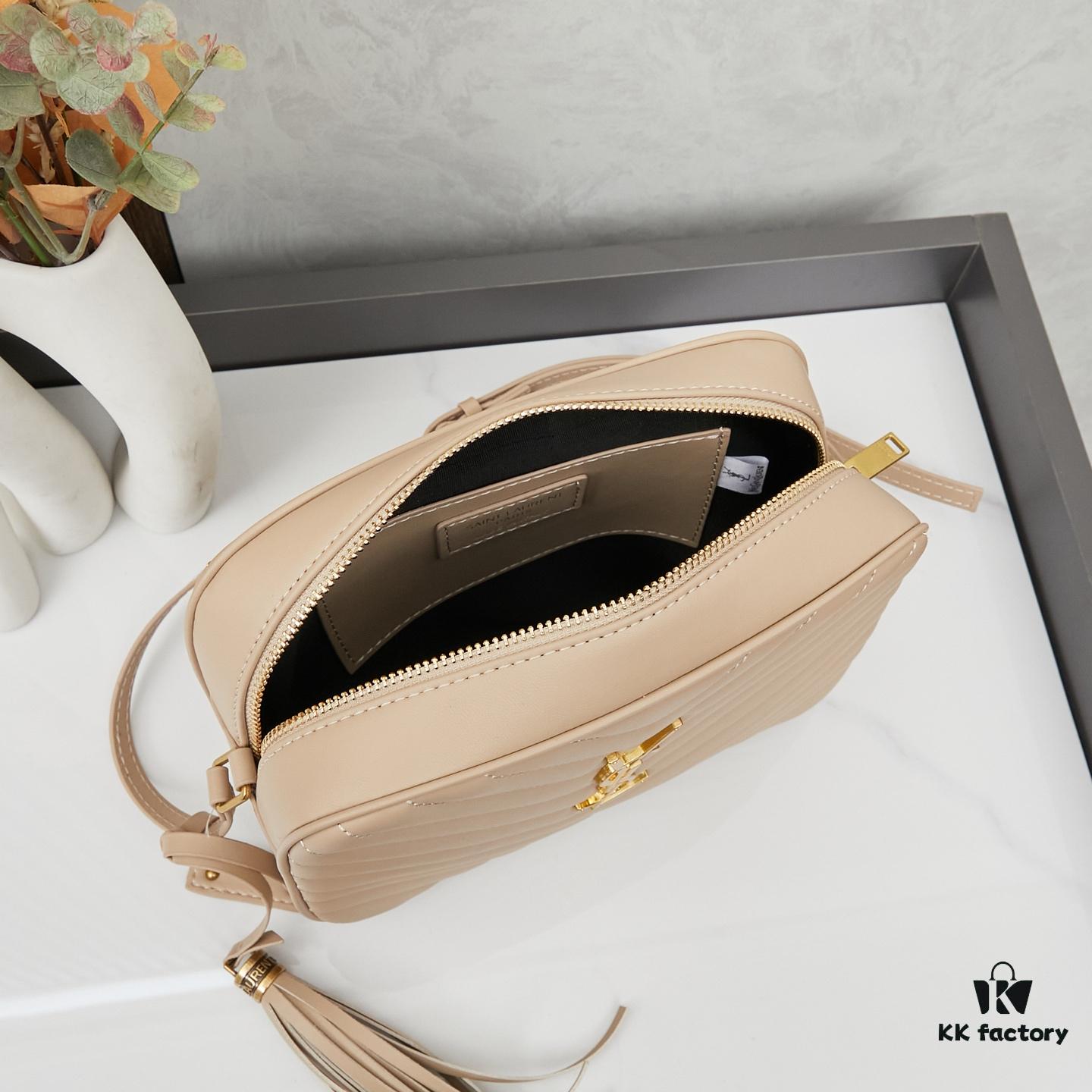 Upgraded YSL Monogram Saint Laurent Quilted Genuine Leather Camera Bag with Box