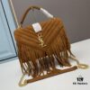 YSL Monogram College Saffiano Leather Fringe Crossbody Bag