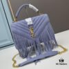 YSL Monogram College Saffiano Leather Fringe Crossbody Bag