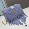 YSL Monogram College Saffiano Leather Fringe Crossbody Bag