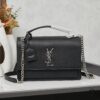 YSL Accordion Bag in Calfskin - Baby Size, Elegant and Versatile with White Stitching
