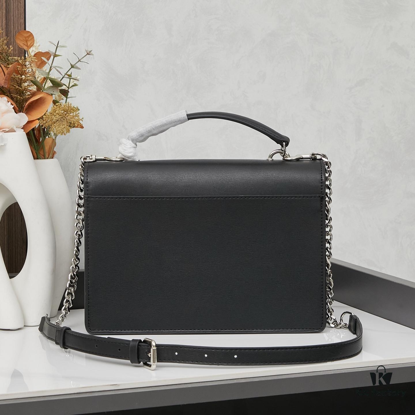 YSL Accordion Bag in Calfskin - Baby Size, Elegant and Versatile with White Stitching