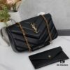 YSL Saint Laurent New LouLou Large Square Bag in Coated Lambskin with Box