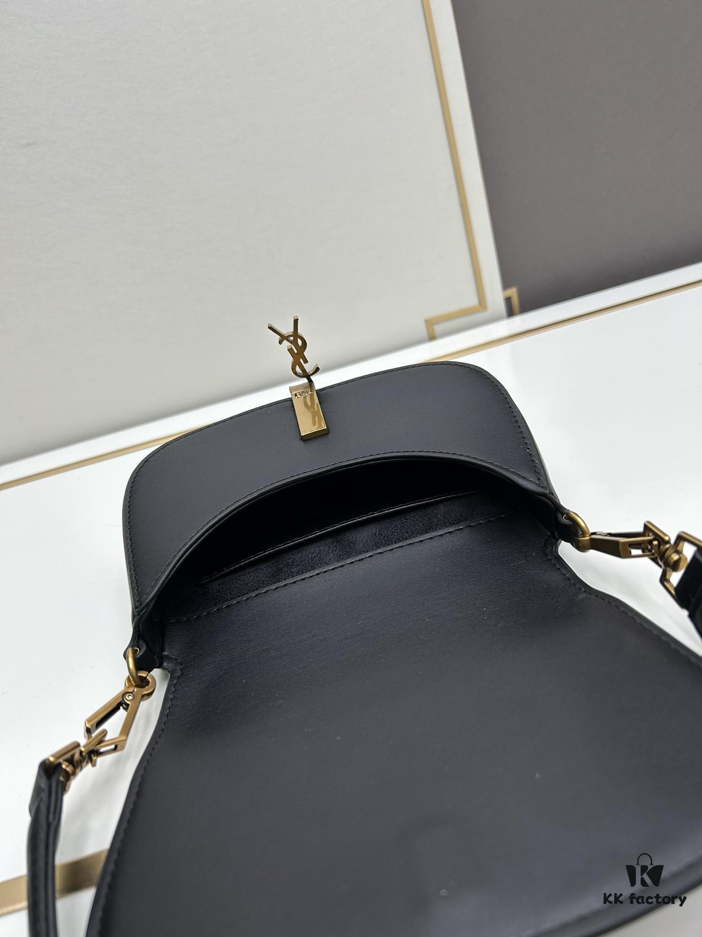New Voltairé Box Style Bag – French Elegance with Adjustable Strap, Calfskin Shoulder/Saddle Bag