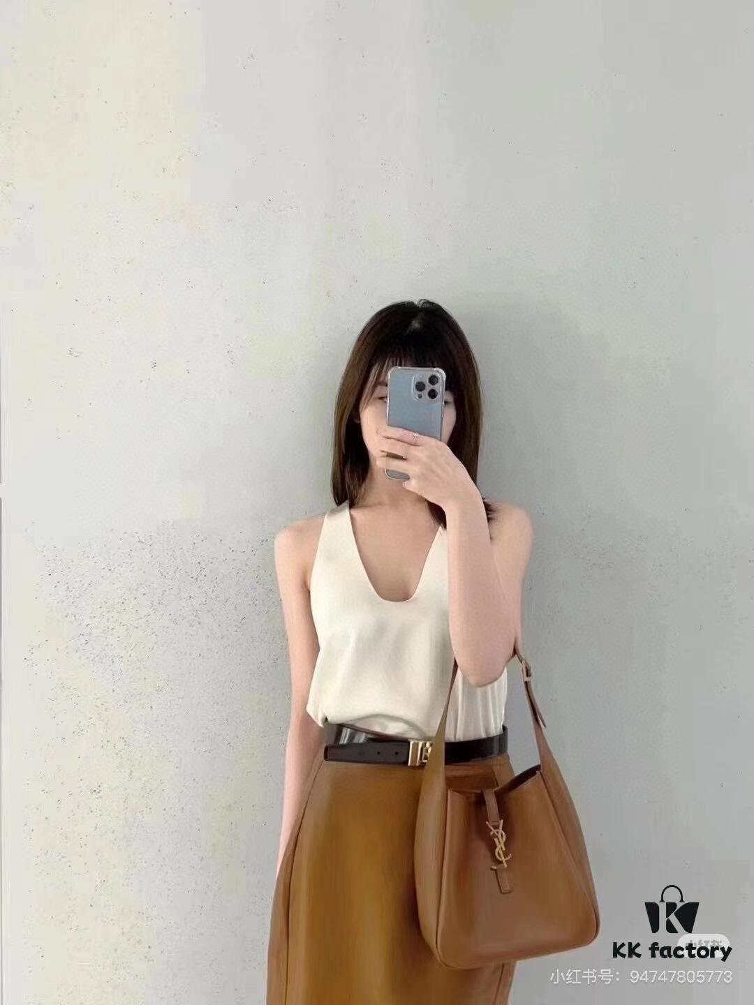 New YSL Shoulder Bag, Soft and Stylish in Black and Caramel