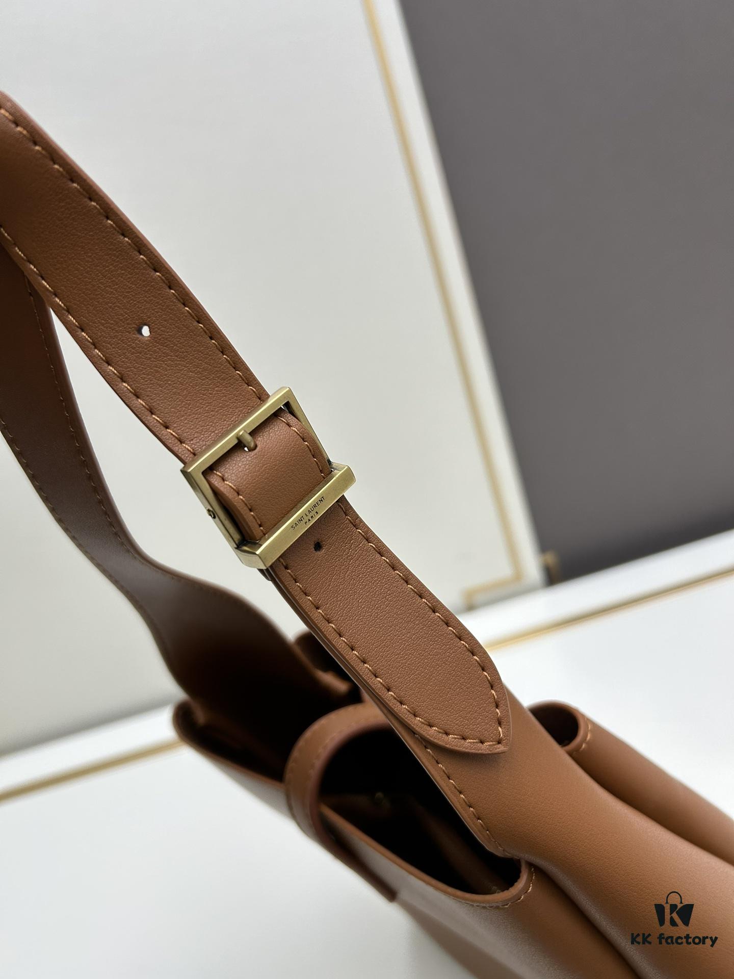 New YSL Shoulder Bag, Soft and Stylish in Black and Caramel