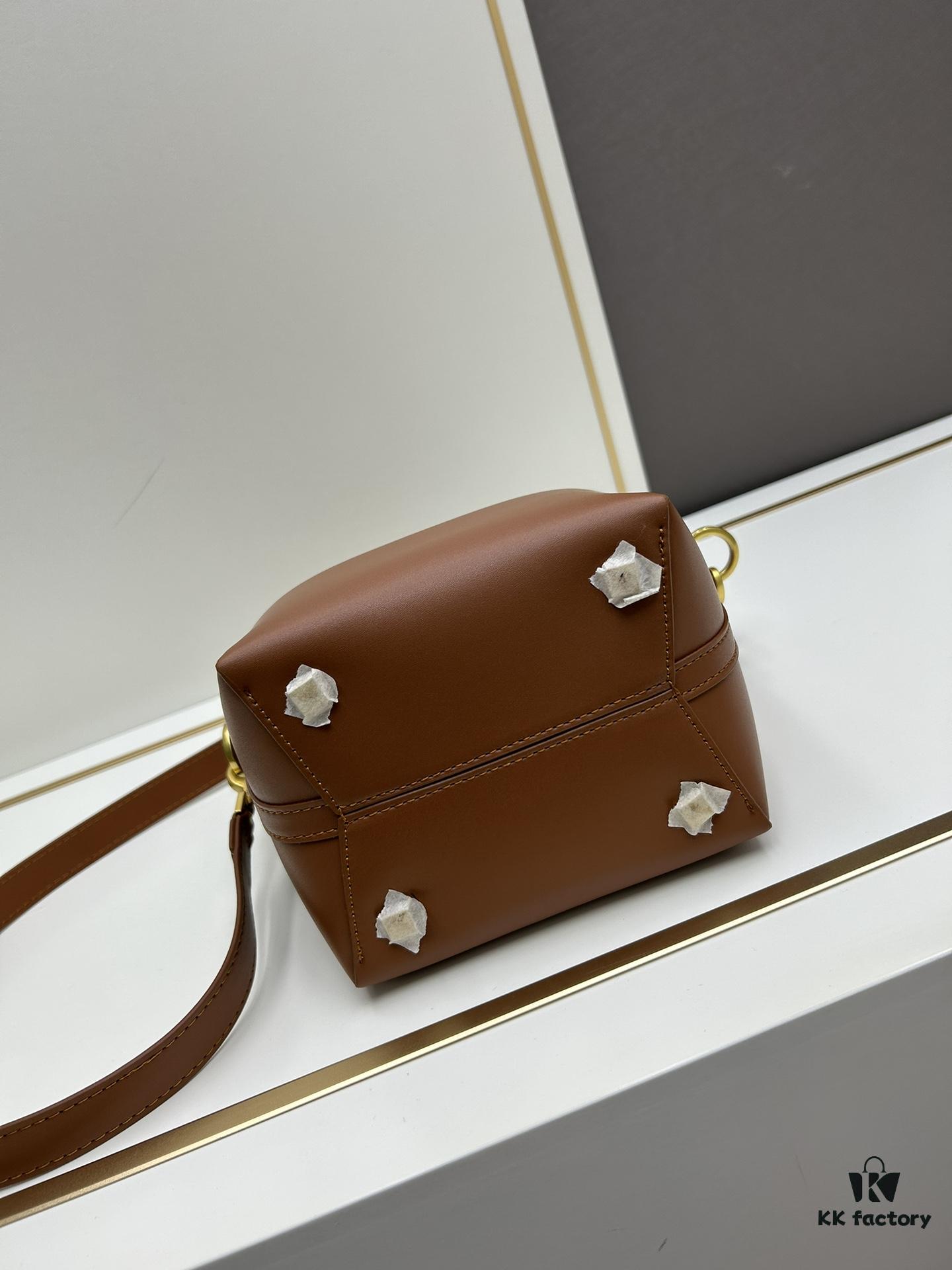 New Arrival Mini YSL Bucket Bag with Box - Authentic LE37 Black Gold Shiny Leather, Celebrity Style, Limited Stock