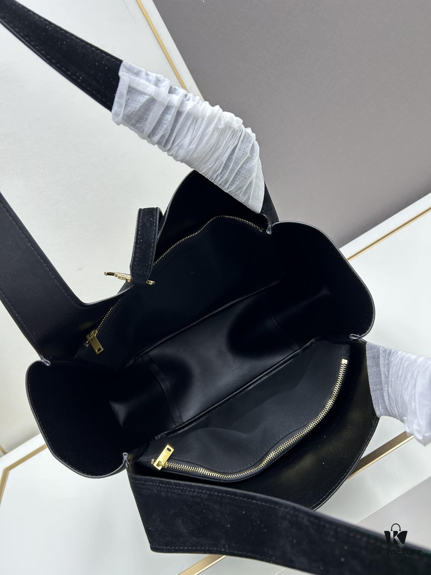 New Arrival with Box 💰 2024 Autumn/Winter Le Bea. Suede Gold Leaf BEA Tote Bag