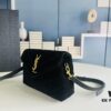 Small YSL LOU LOU Suede Leather Chain Shoulder Bag with Box ||| Loulou Black Brown Nubuck