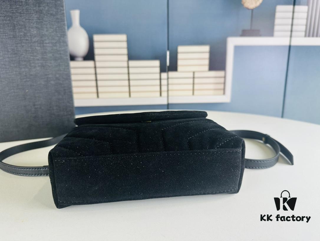 Small YSL LOU LOU Suede Leather Chain Shoulder Bag with Box ||| Loulou Black Brown Nubuck