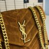 Medium YSL LOU LOU Suede Leather Chain Shoulder Bag with Box ||| Loulou Black Brown Nubuck